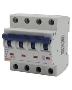 GEWISS magneto-thermal circuit breaker, 4M, C, 25A, 6kA