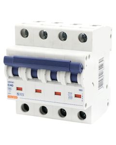 GEWISS magneto-thermal circuit breaker, 4M, C, 40A, 6kA