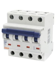 GEWISS magneto-thermal circuit breaker, 4M, C, 63A, 6kA