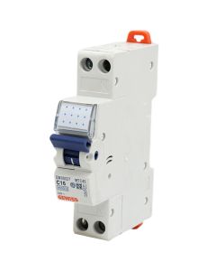 Magneto-thermal circuit breaker, 1P+N, GEWISS, 1M, C, 16A, 4.5kA