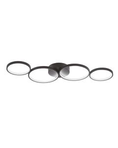 LED ceiling light, 60W, 6050lm, 3000-6400K, black, 88x33cm, with remote control