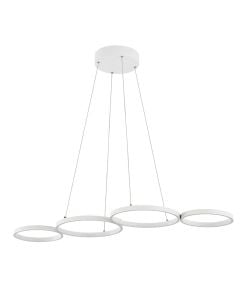 LED Pendant Light, 60W, 6050lm, 3000-6400K, white, 88x33cm, with remote control