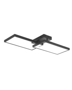 LED ceiling light, 40W, 4400lm, 3000-6400k, black, 30x60cm, with remote control