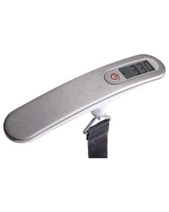 Luggage scale PT-506, 50kg max, d= 50g, kg/lb, 1× 3V CR2032, 4×7×16 cm, aluminium+plastic