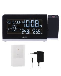 Wireless remote temperature and humidity sensor, 20 % / 95 % RH,  -40 °C/+70 °C, 2x1.5 V AA, 10x6.4x3.5 cm, d=50m
