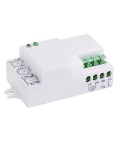 Motion Sensor MW IP20, 10s - 12 min, 15m, 1200W, 360°,  white color, microwave