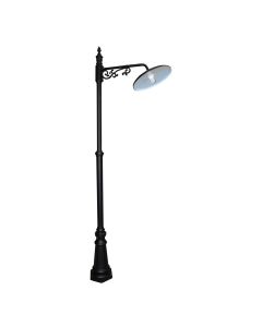 Ndricues i jashtëm shtyllë 1x60 W E27, IP44, ngj. e zezë, metal, 60x36xH227 cm