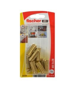 Fischer brass fixing 10 x MS 8 x 28