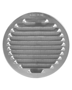 Aluminium round grille with spring clips and mesh 80 - 125 mm