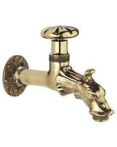 Artistic water tap with bronze decor, 1/2" M, with rosette