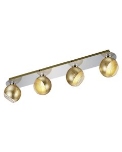 Spot lihgt TRIO 'Ontario' 4xG9, 3.5 W LED, 4x320 lm, 68x10x14 cm, metal/glass,  chrome/gold color