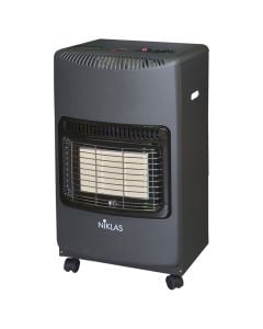 Gas heater NIKLAS NOVA 4200W, with 3 elements, 300 gr/h, 120 m², 42x38x73 cm, black color
