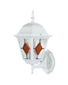 Wall outdoor light, 1x60 W, E27, 21x37.5 cm, metal/glass, IP44, white color