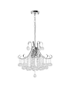 Pending Lamp 7x40 W, E14, D45 cm, matal/crystal, chrome color, IP20