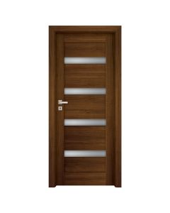 Honeycomb inside door, glass, opening right, 80x204cm, frame size 14-16cm, walnut color, ORS2, B597
