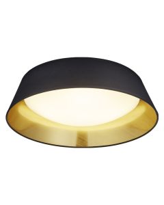 Ceiling lamp, Ponts, SMD LED, 18 W, 1700 lm, 3000 K, Ø45xH12 cm, IP20, metal/fabric, black color
