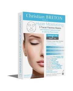 Cellulose sheet mask for face treatment, Christian Breton Hyper Moisturizing, 3 pieces