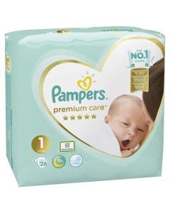 Diapers for babies with a body weight of 2-5 kg, Pampers Premium Care, 26 pieces