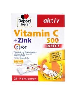 Nutritional supplement with vitamin C and zinc, to boost immunity, Doppel Herz