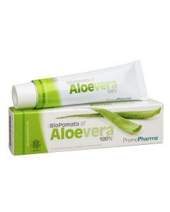 Ointment with 100% Aloe Vera plant extract, Ecobiopomada, with a healing, anti-inflammatory and moisturizing effect, which makes it suitable for dry and damaged skin.