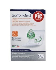 Soffix Med, Pic Solution, delicate plaster after surgery, absorbable. 5 pieces, 5 X 7 cm