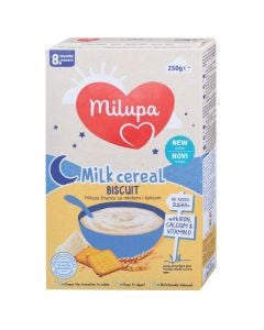 Milupa cream with cereals and cookies, +8 months, 250 gr