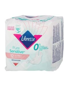 Hygienic napkins, Libresse, Pure sensitive ultra +, monthly, 12 pieces