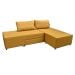 Corner sofa, Armada, metal frame, textile upholstery, mustard, cushion included, 165x230xH65 cm, bed: 166x212 cm